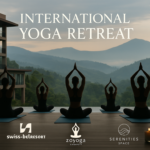 alt_text: "Yoga retreat di Bandung, peserta global, suasana harmonis, pemandangan alam memukau."