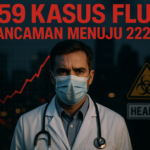 "alt_text": "Tentara AS sibuk menangani wabah flu di pangkalan dengan area medis dan tenda darurat."