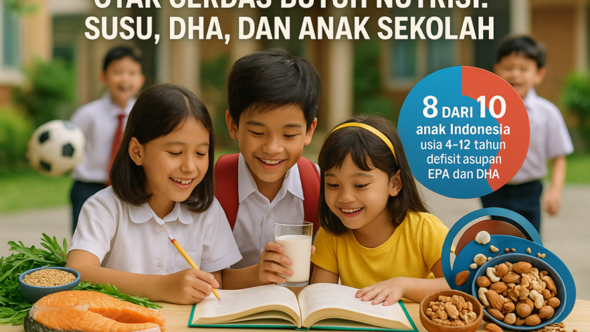 Nutrisi cerdas: susu dan DHA bantu daya pikir anak sekolah tetap optimal.