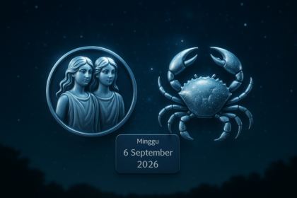 Peta keberuntungan 6 September 2026 untuk zodiak Gemini & Cancer.