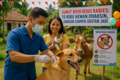 Vaksinasi massal 15 ribu hewan di Medan untuk mencapai target nol rabies.