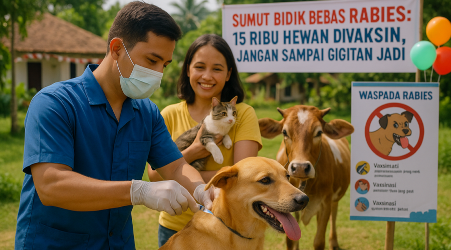 Vaksinasi massal 15 ribu hewan di Medan untuk mencapai target nol rabies.