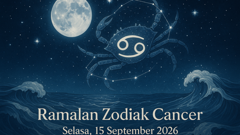 Cancer 15 Sep 2026: Cinta harmonis, karier stabil, keuangan butuh perhatian ekstra.