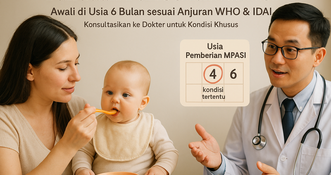 MPASI 4 Bulan: Bisa dimulai, namun konsultasikan dengan dokter sesuai kebutuhan bayi.